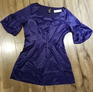 Royal silky swing dress